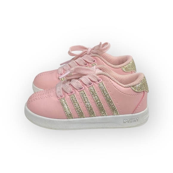 K Swiss ⌘ Gold Glitter Leather Baby Walker Sneakers ⌘ Pastel Pink ⌘ Toddler 6 ⌘ - Picture 7 of 16
